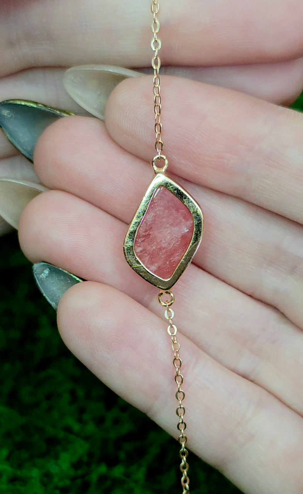 Rhodochrosite Sterling Silver Bracelet
