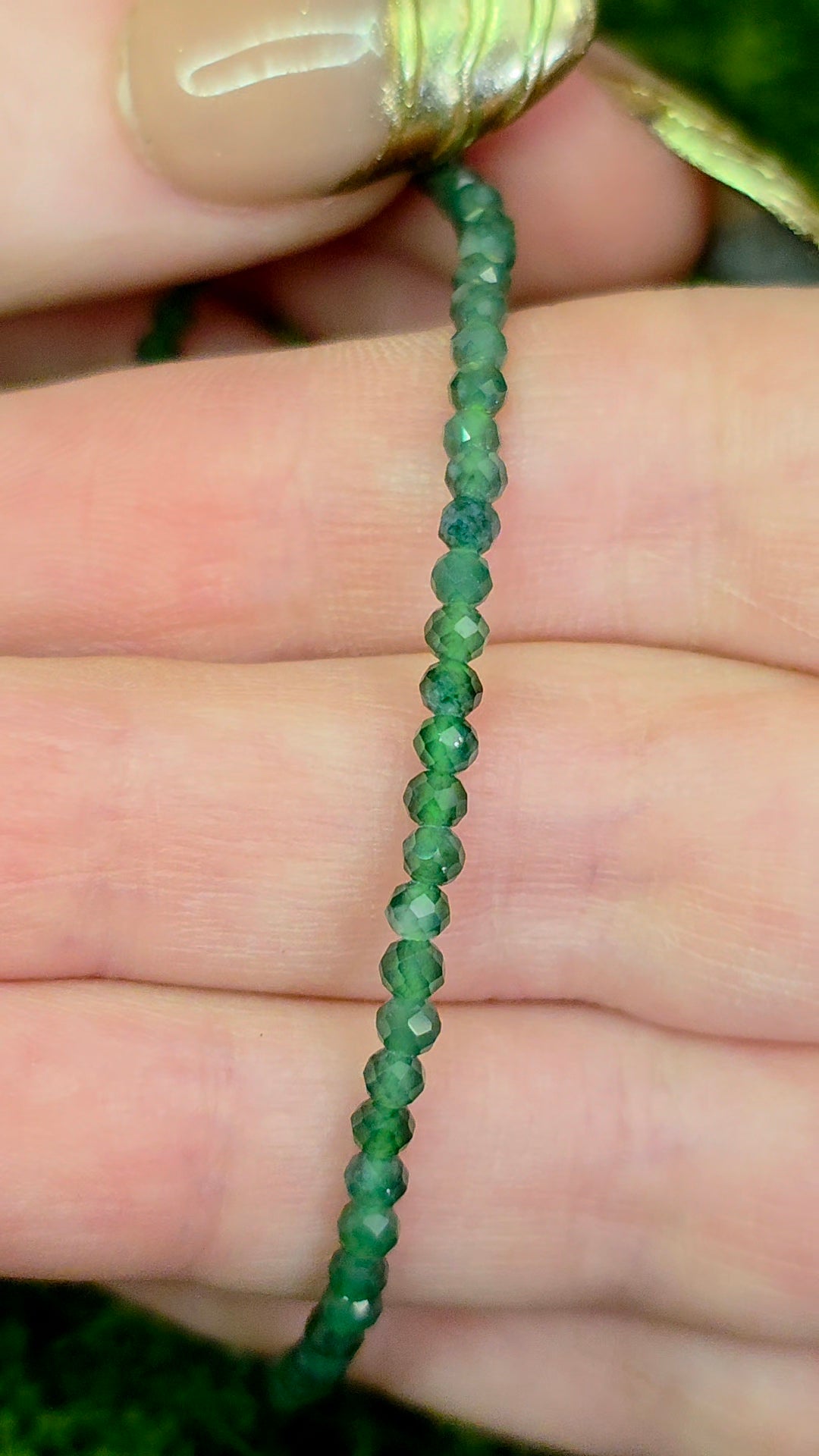 Faceted Green Jadeite Sterling Silver Bracelet