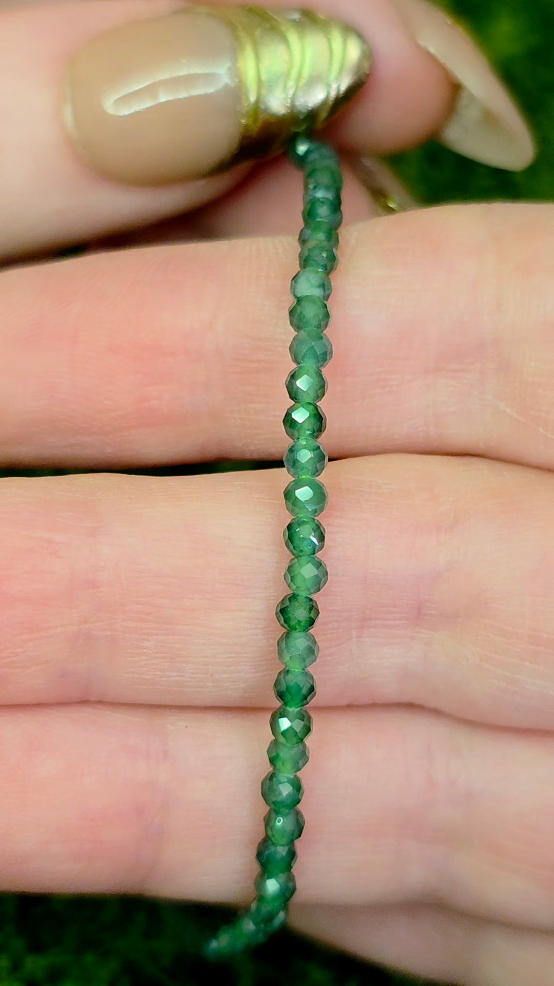 Faceted Green Jadeite Sterling Silver Bracelet