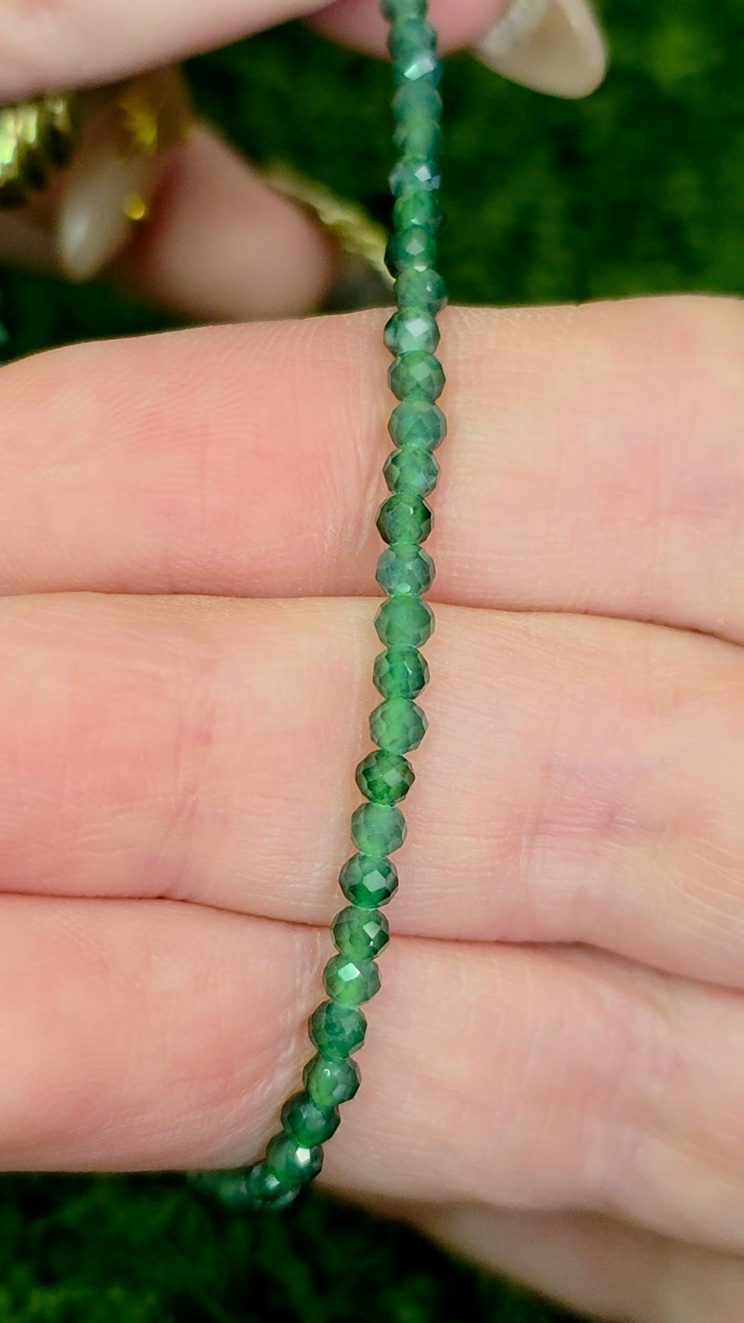 Faceted Green Jadeite Sterling Silver Bracelet