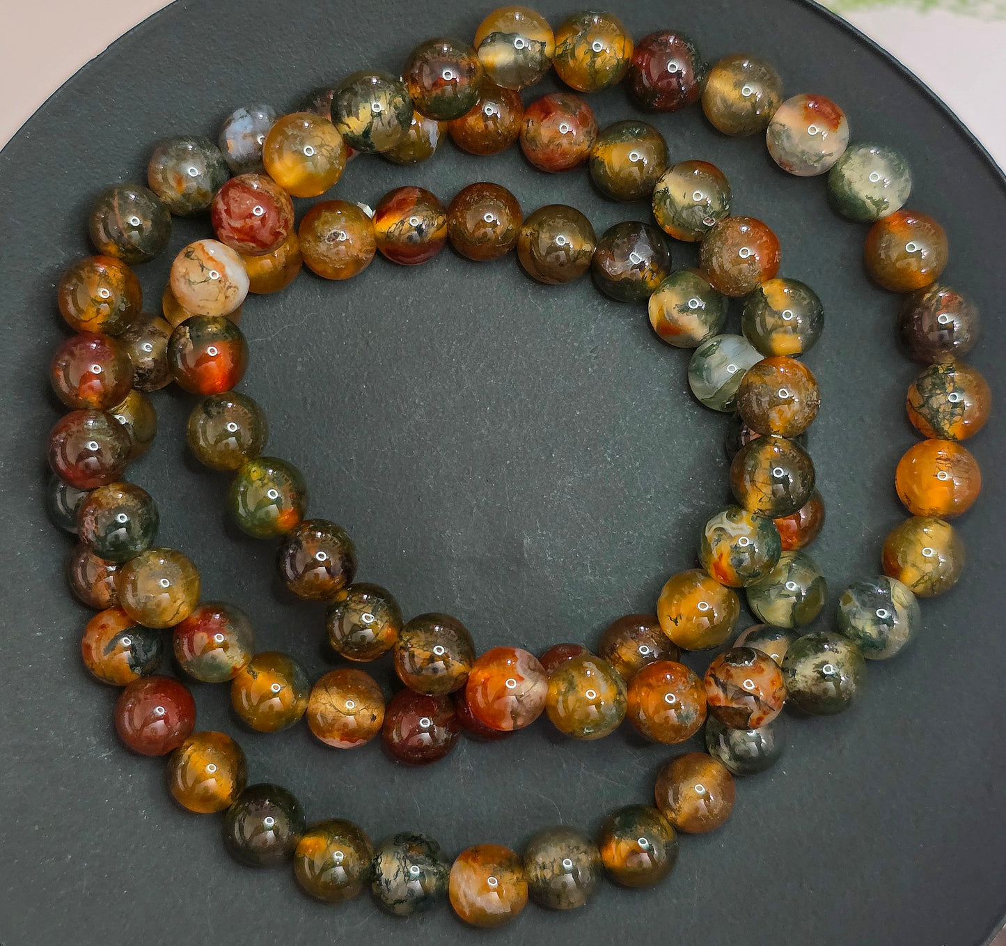 8mm Red Moss Agate Stretch Bracelet