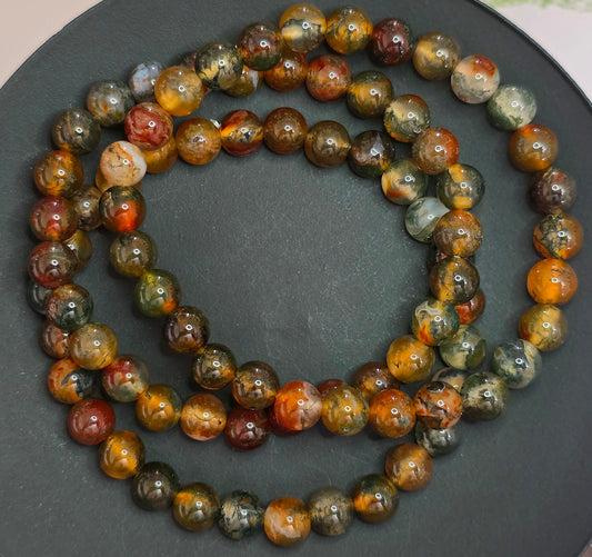 8mm Red Moss Agate Stretch Bracelet