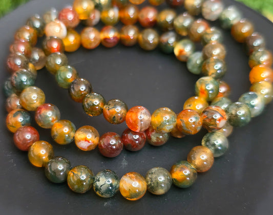 8mm Red Moss Agate Stretch Bracelet