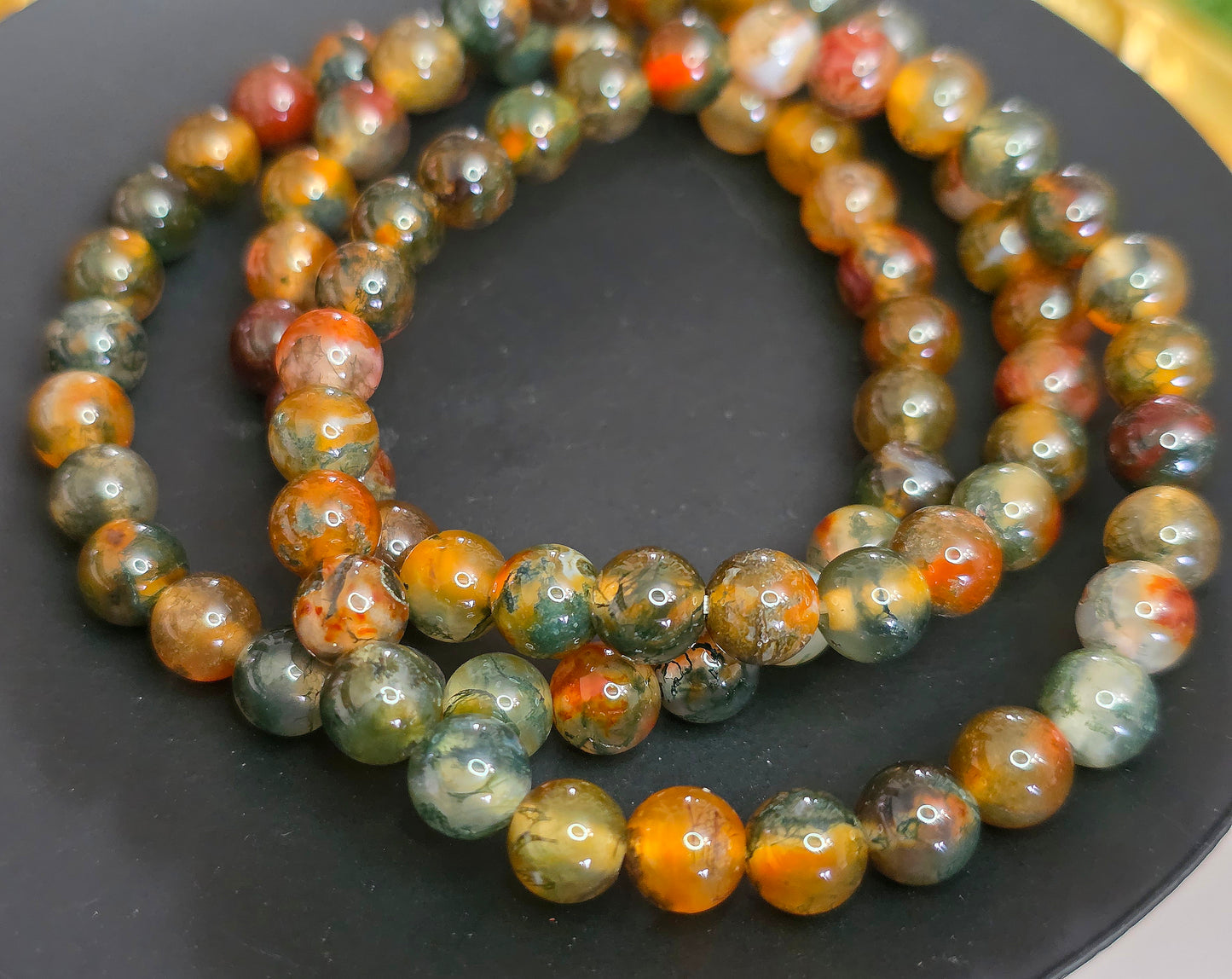 8mm Red Moss Agate Stretch Bracelet