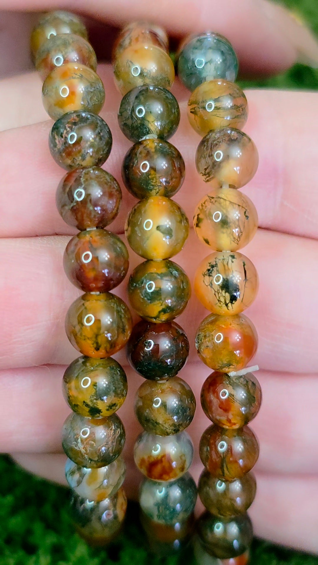 8mm Red Moss Agate Stretch Bracelet