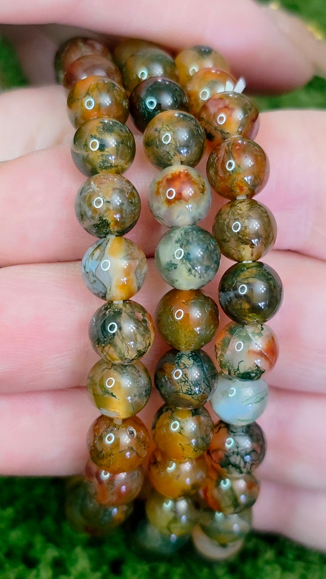 8mm Red Moss Agate Stretch Bracelet
