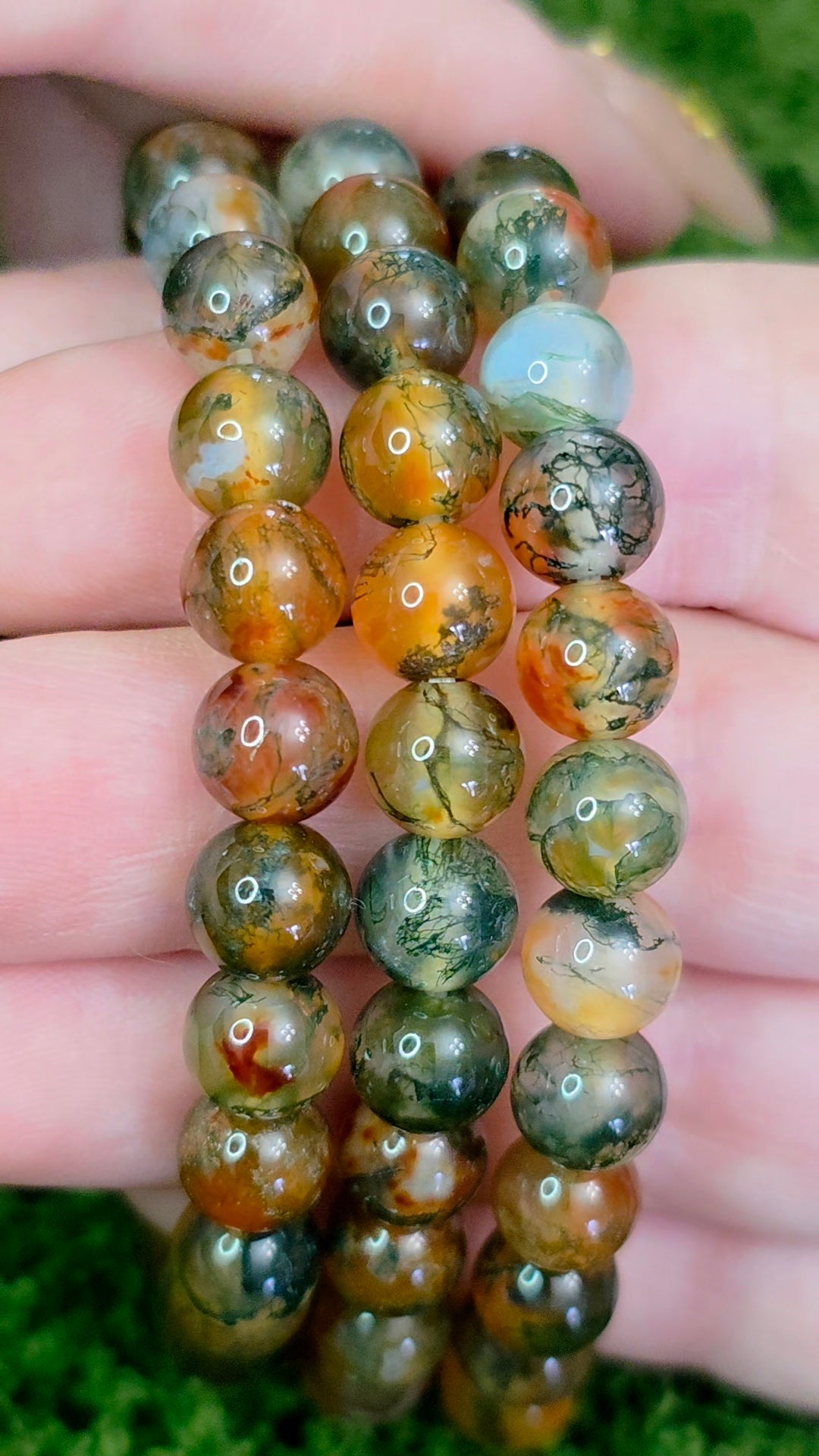 8mm Red Moss Agate Stretch Bracelet