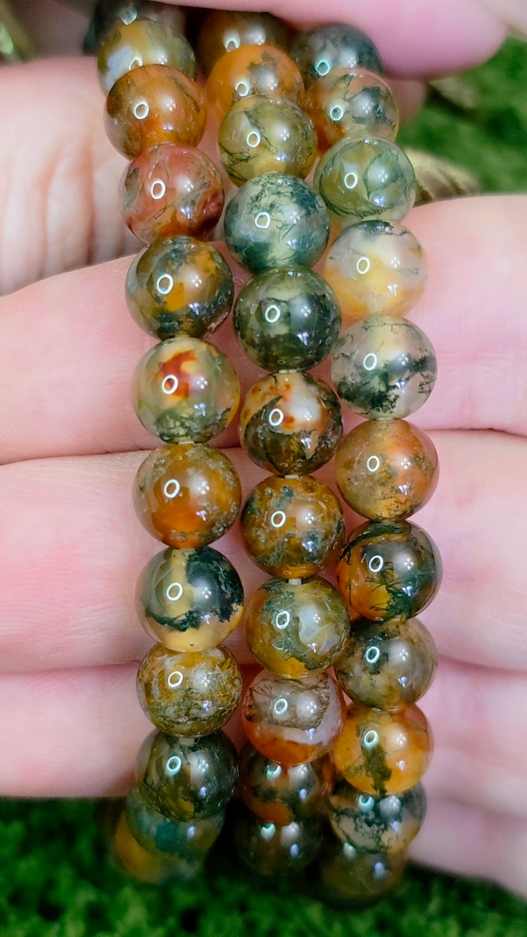 8mm Red Moss Agate Stretch Bracelet