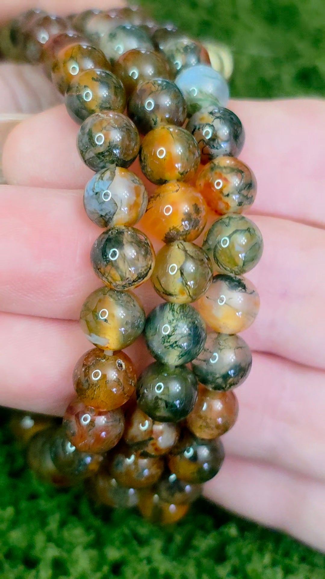8mm Red Moss Agate Stretch Bracelet