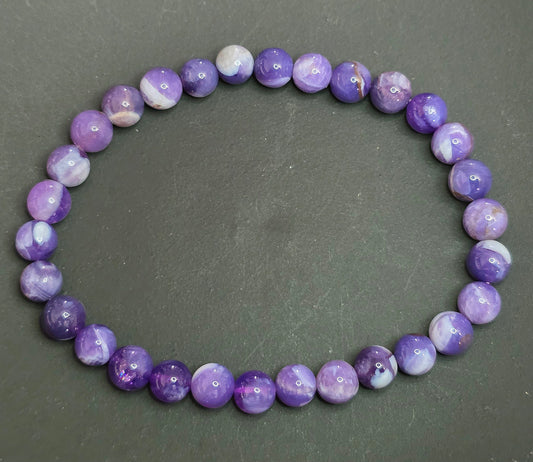 6mm Milky Lavender Moon Quartz Stretch Bracelet B