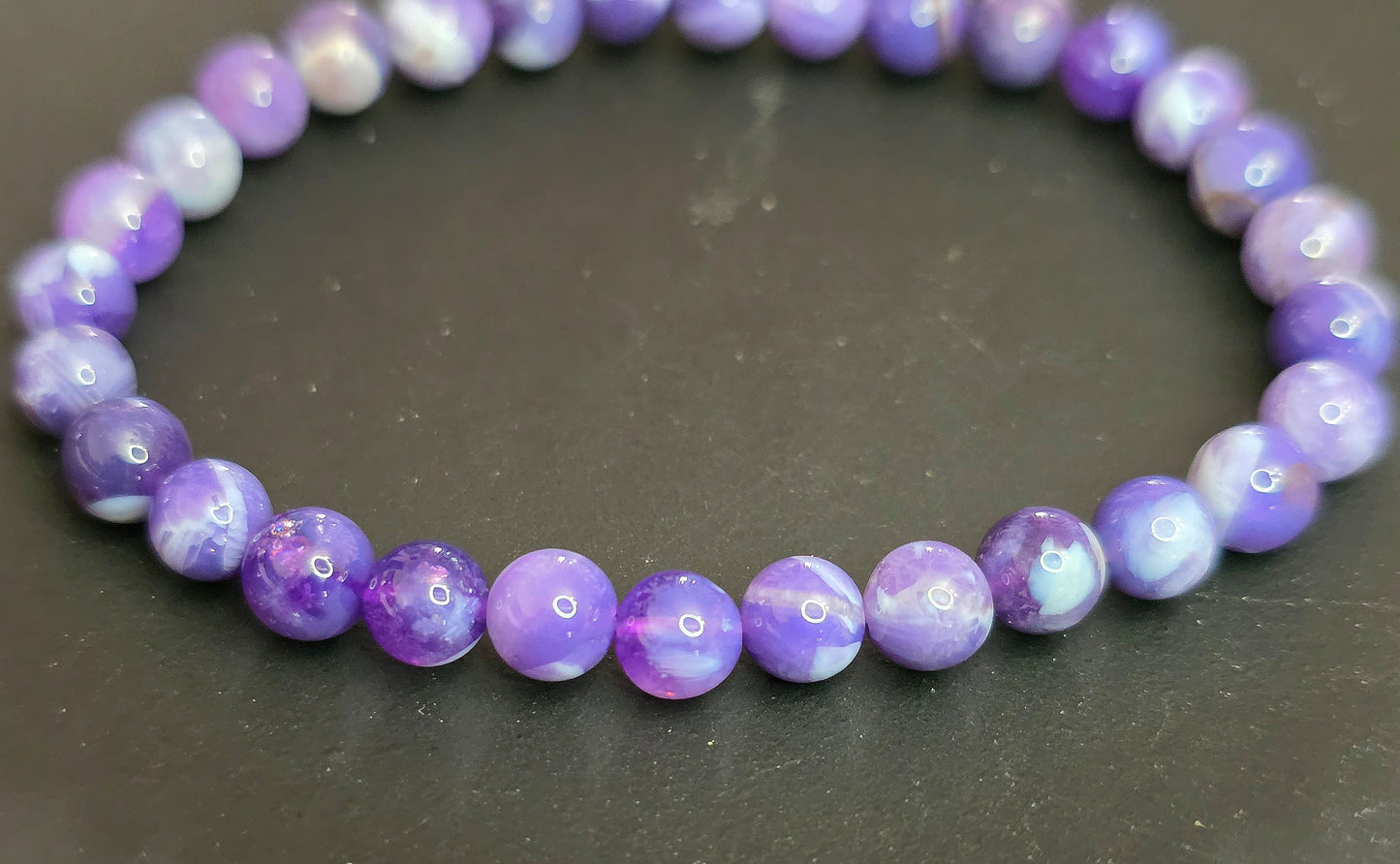 6mm Milky Lavender Moon Quartz Stretch Bracelet B
