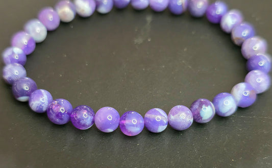 6mm Milky Lavender Moon Quartz Stretch Bracelet B
