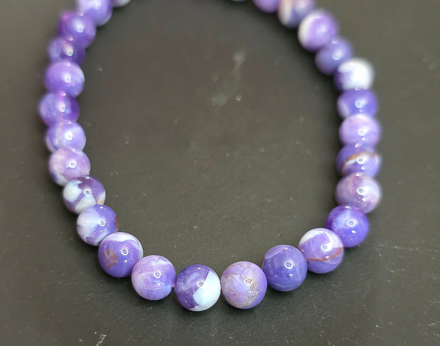 6mm Milky Lavender Moon Quartz Stretch Bracelet B