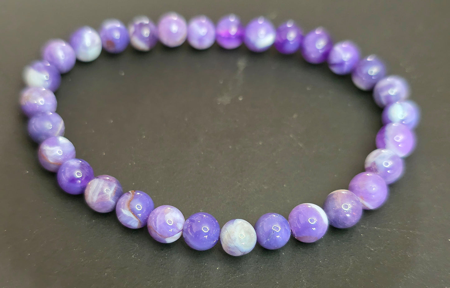 6mm Milky Lavender Moon Quartz Stretch Bracelet B