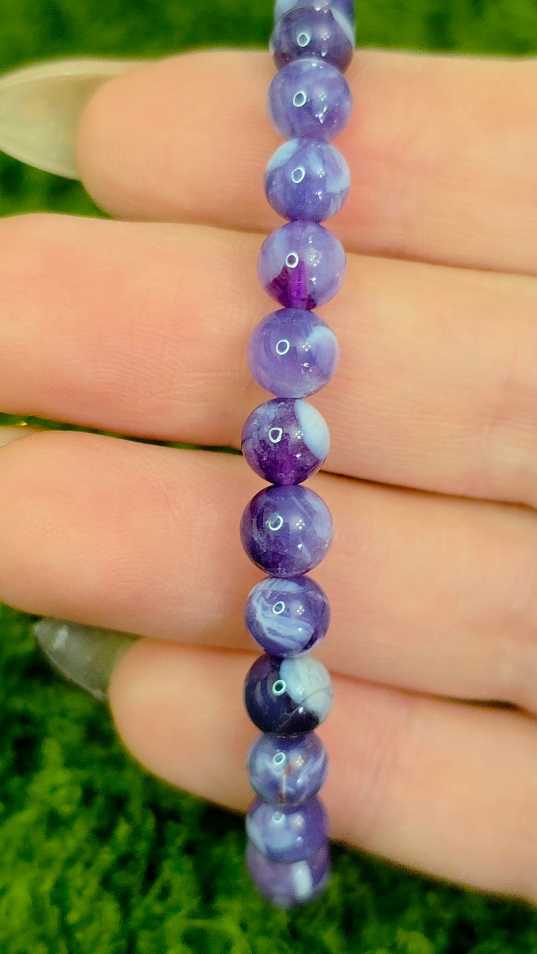 6mm Milky Lavender Moon Quartz Stretch Bracelet B