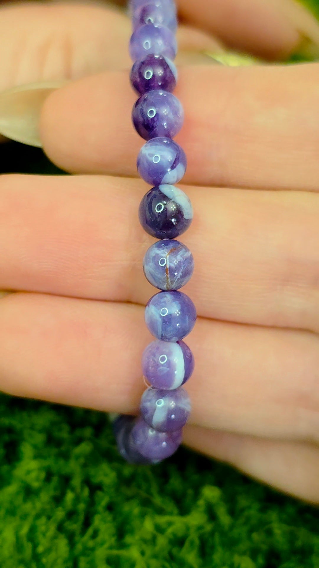 6mm Milky Lavender Moon Quartz Stretch Bracelet B