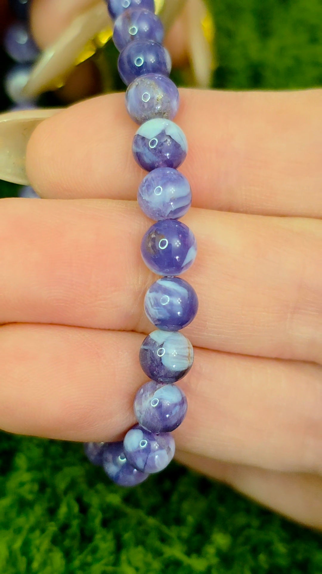 6mm Milky Lavender Moon Quartz Stretch Bracelet B
