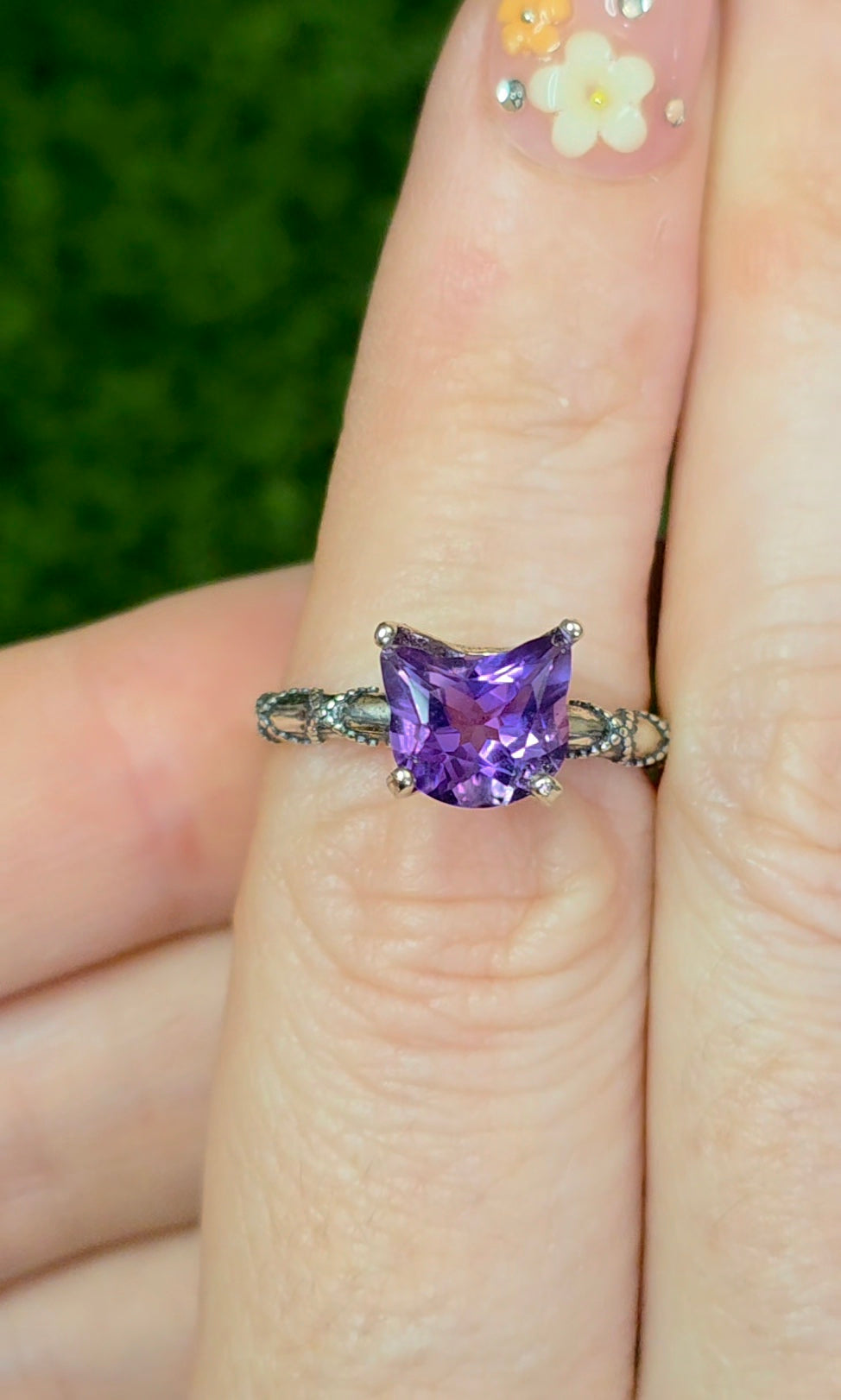 Amethyst Cat Ring B