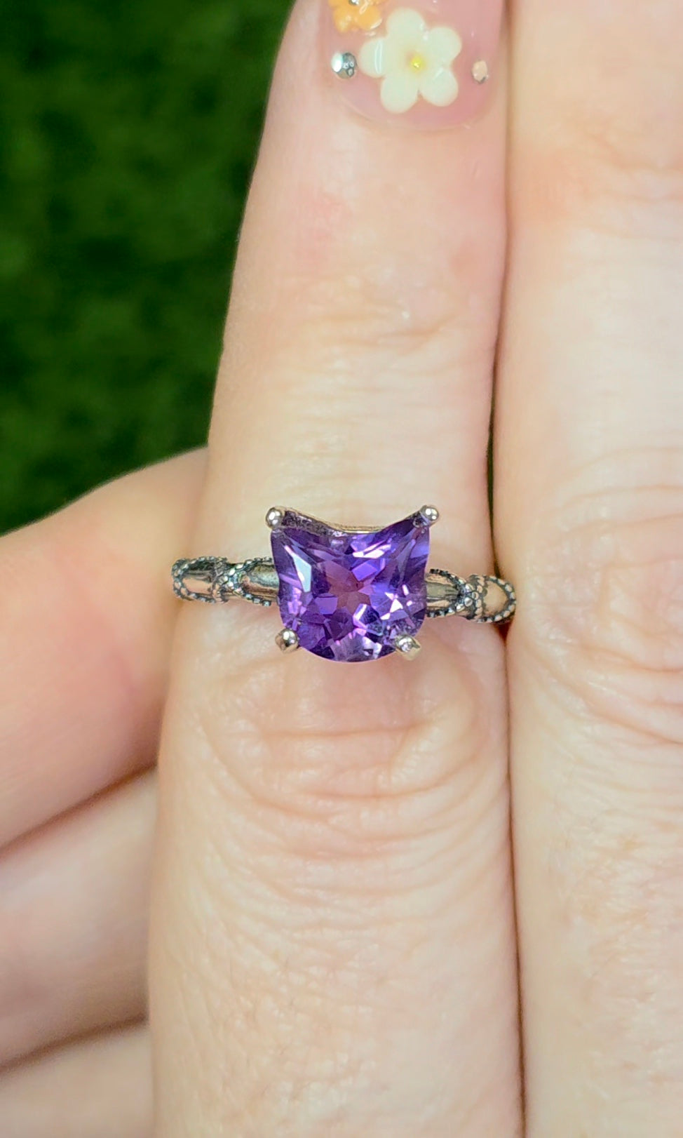 Amethyst Cat Ring B