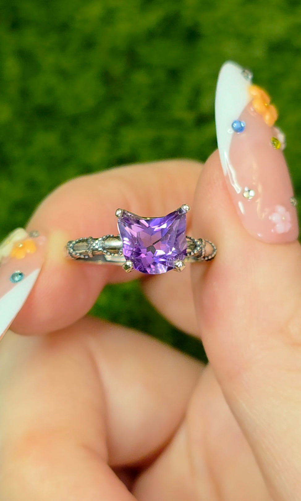 Amethyst Cat Ring B