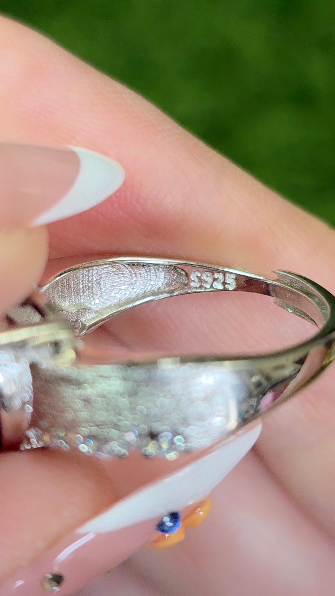 Faceted Lavender Moon Quartz Heart Ring B