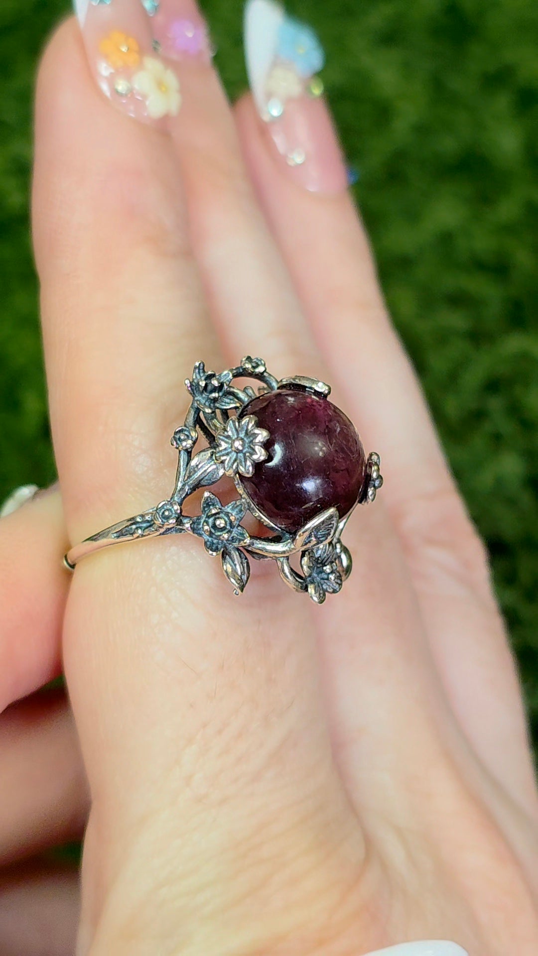 Purple Gem Lepidolite Ring A