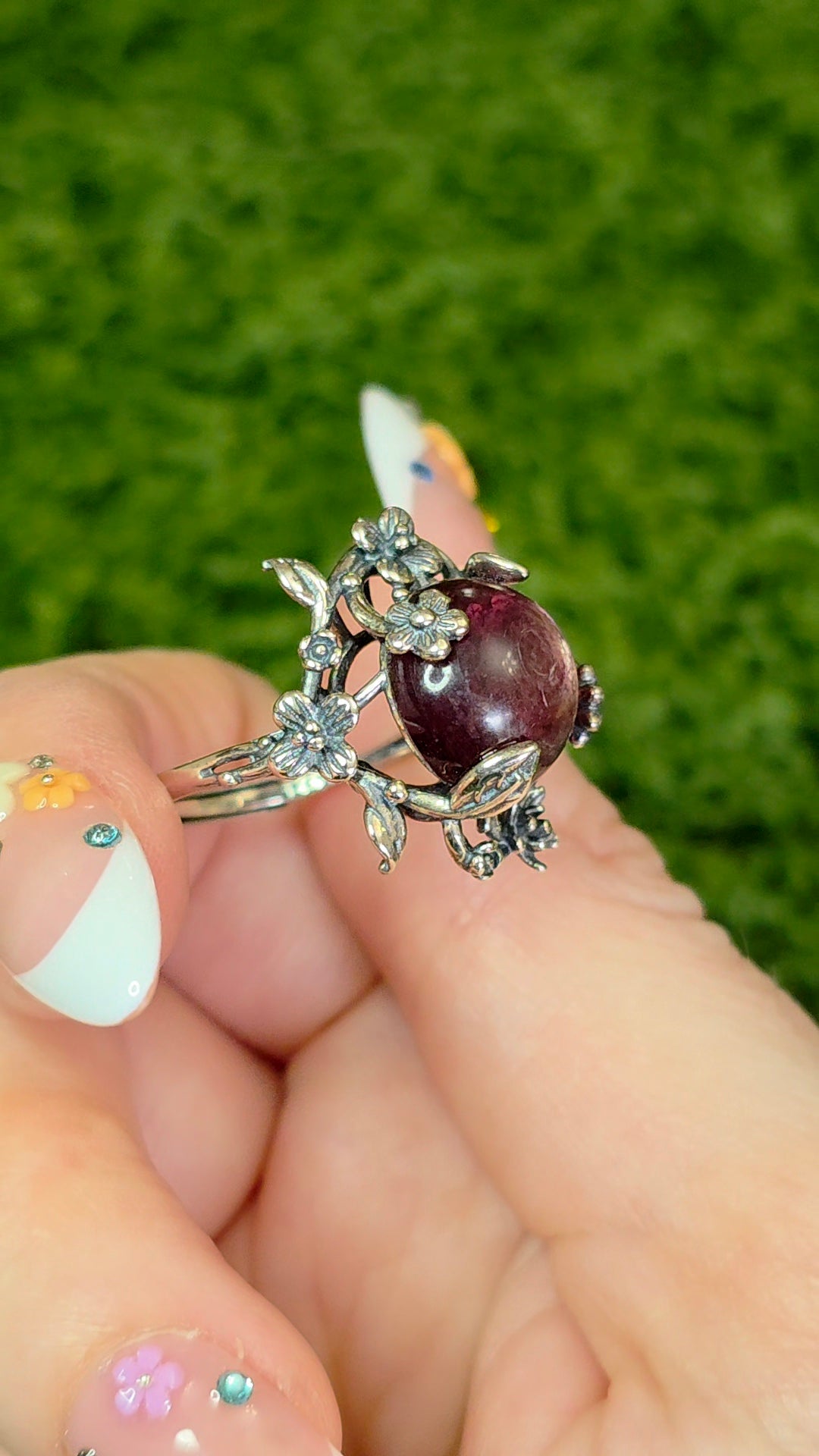 Purple Gem Lepidolite Ring A
