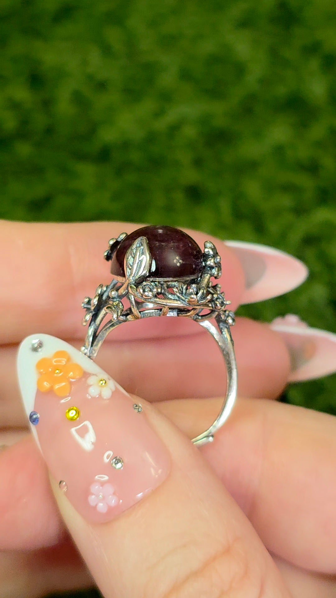 Purple Gem Lepidolite Ring A