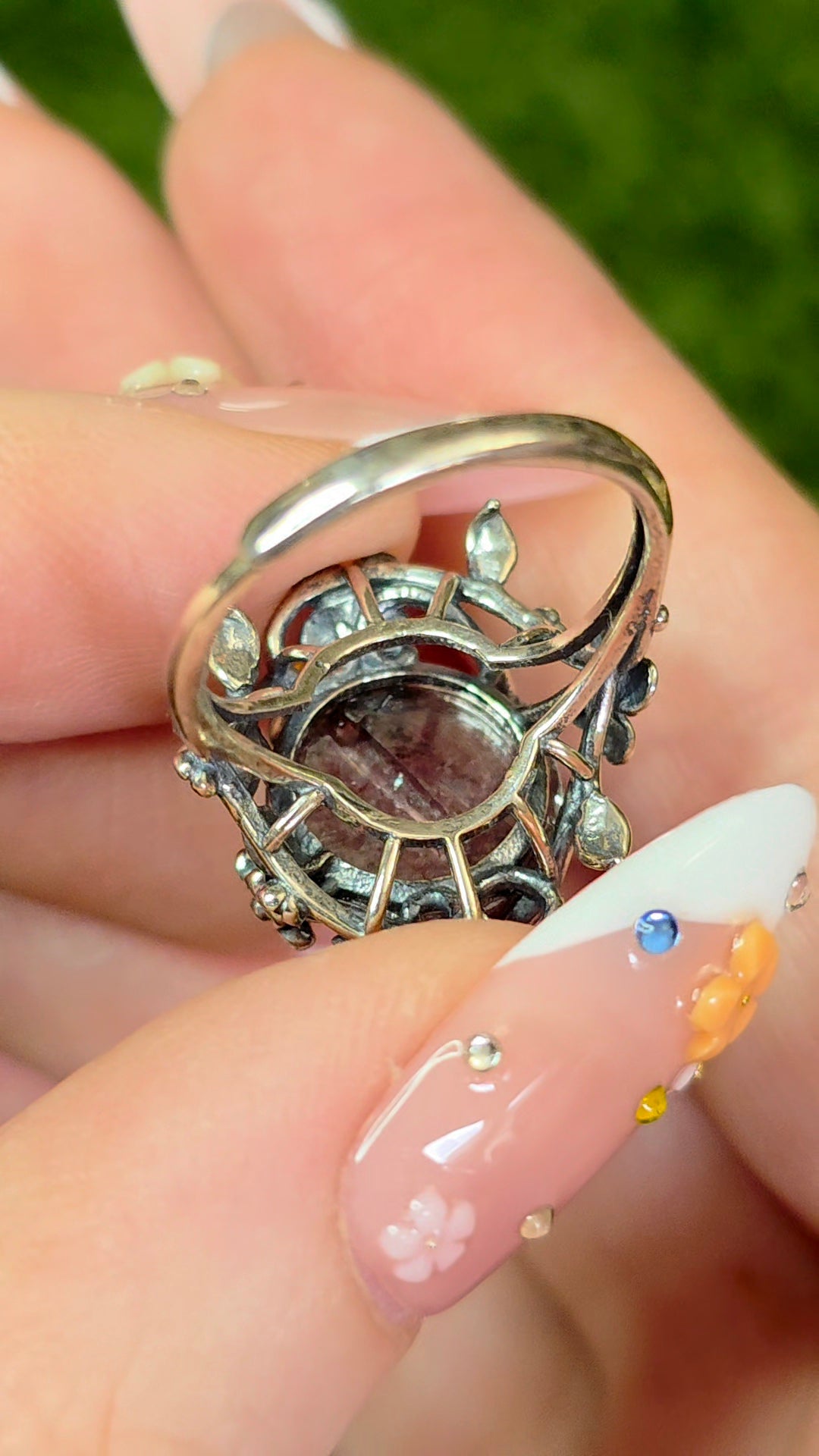 Purple Gem Lepidolite Ring A