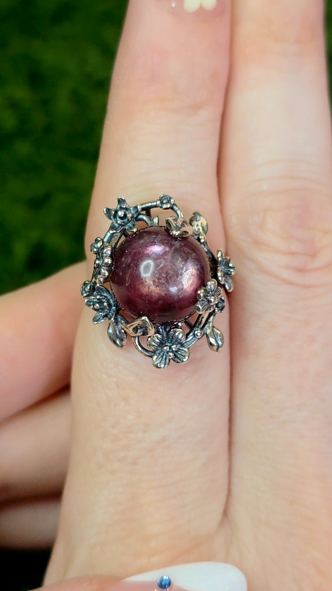Purple Gem Lepidolite Ring A