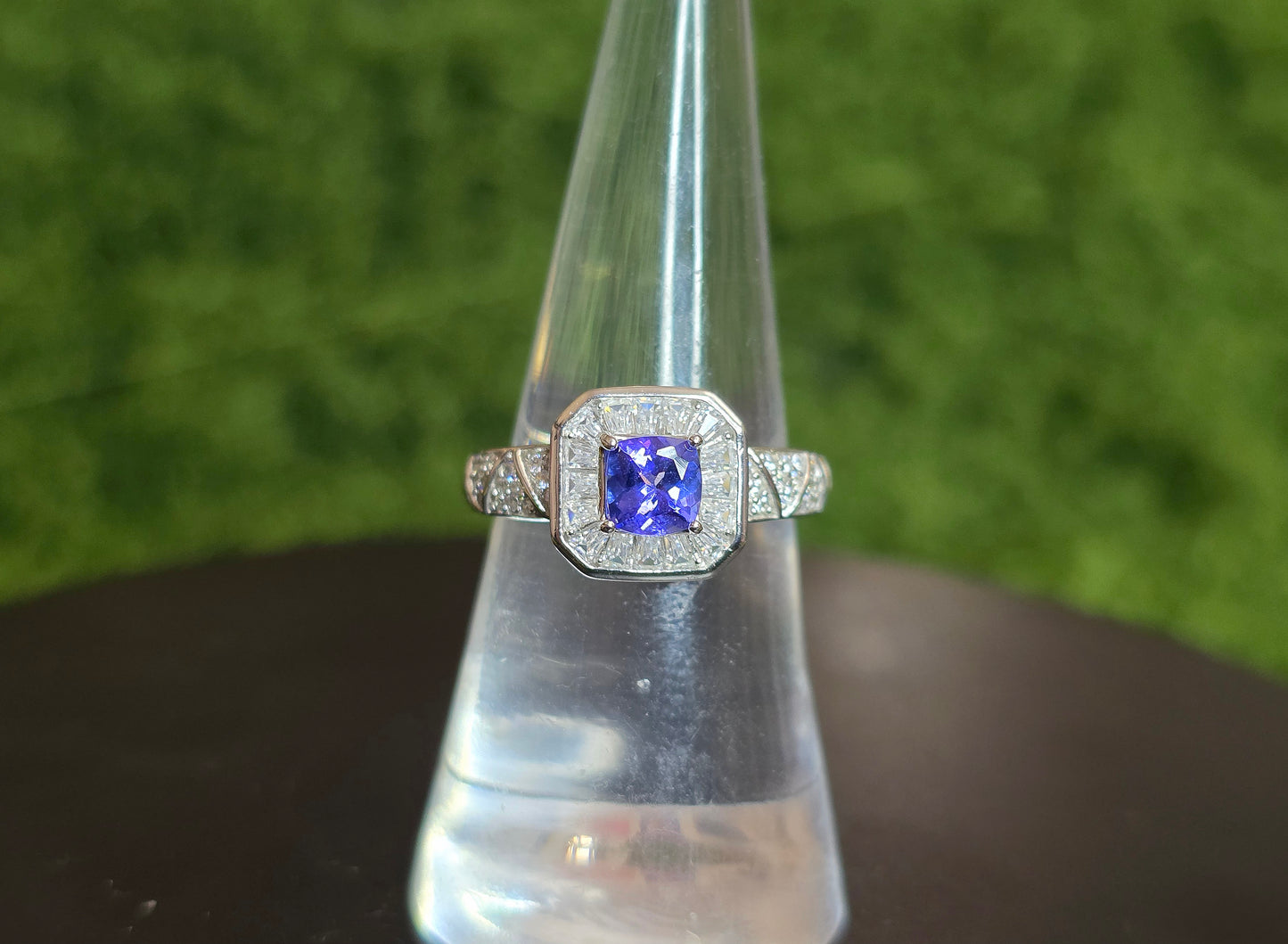 Tanzanite Halo Ring