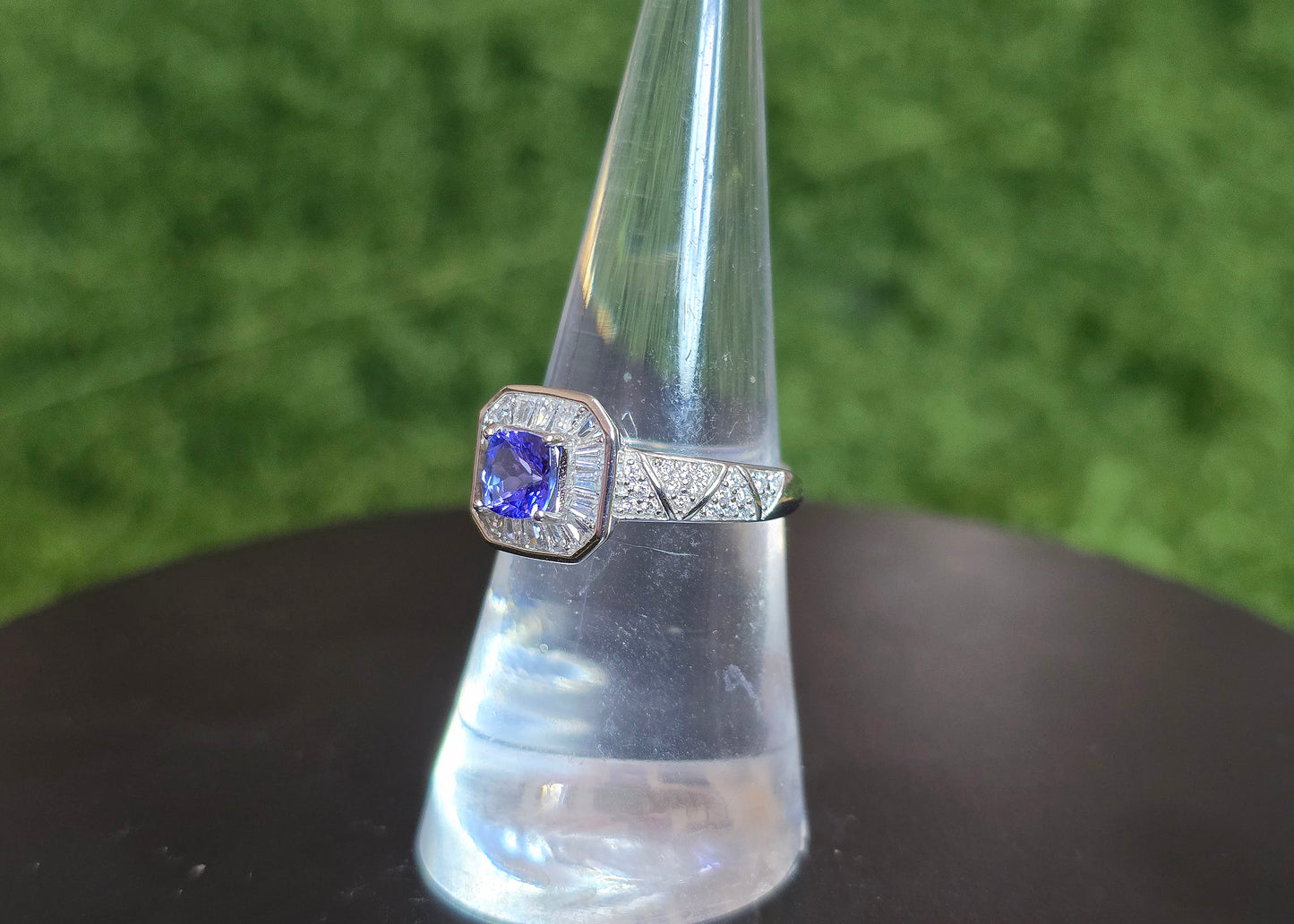 Tanzanite Halo Ring