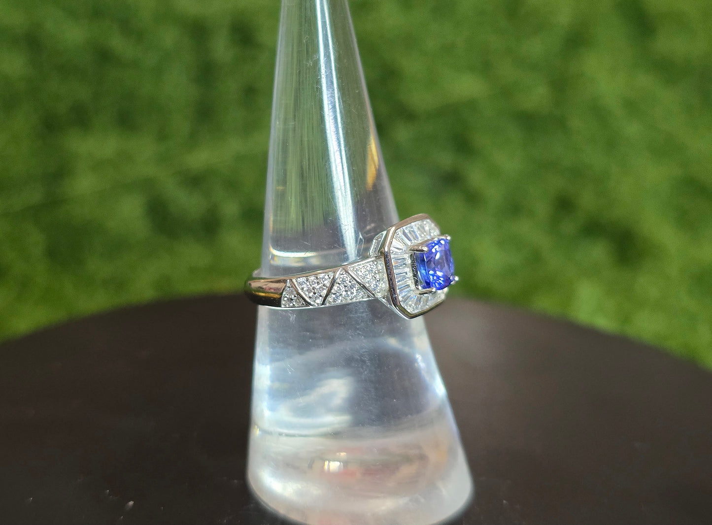 Tanzanite Halo Ring