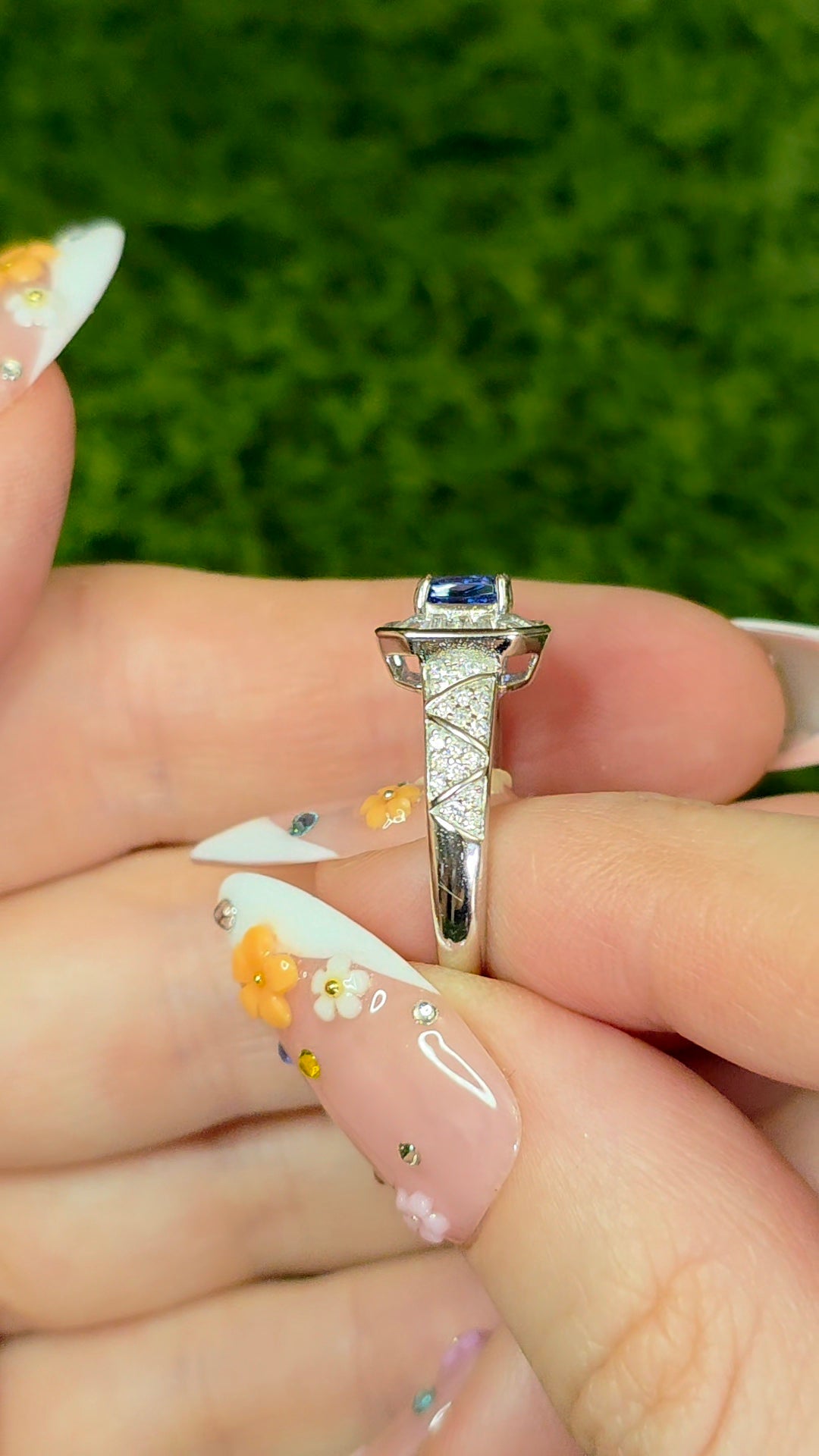 Tanzanite Halo Ring