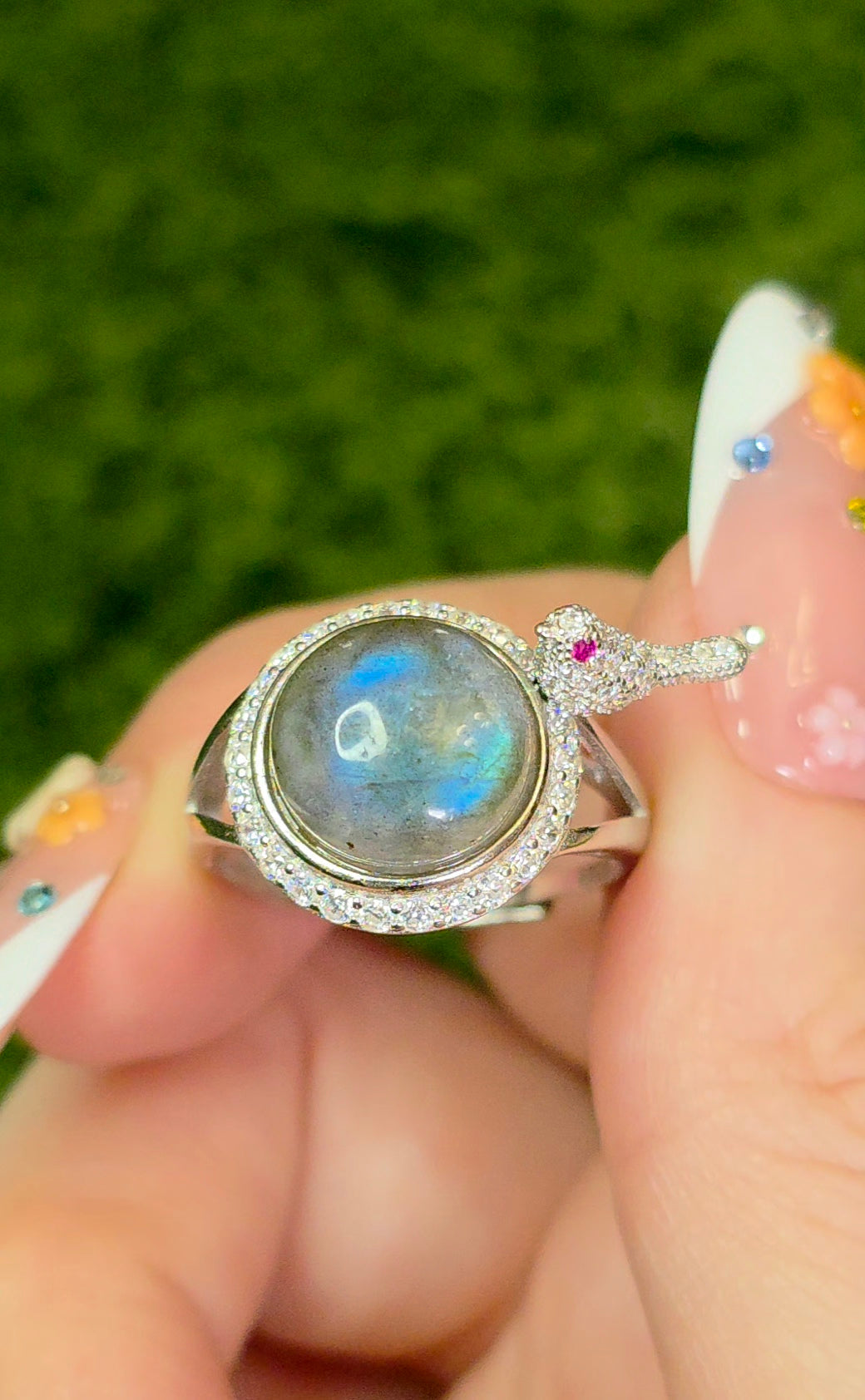 Labradorite Birdbath Ring