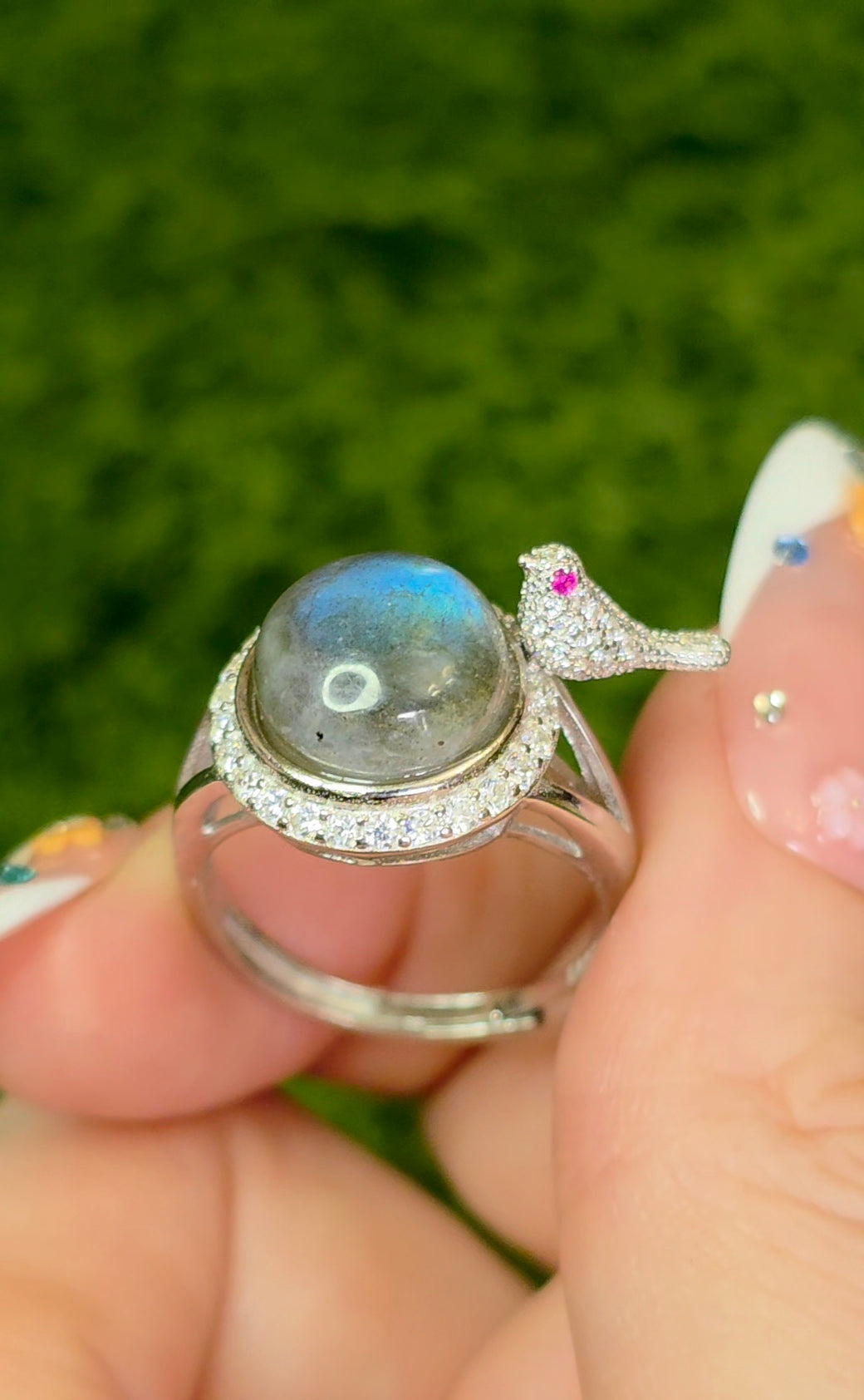 Labradorite Birdbath Ring