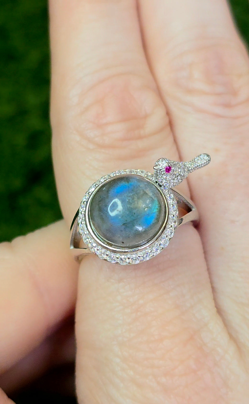 Labradorite Birdbath Ring