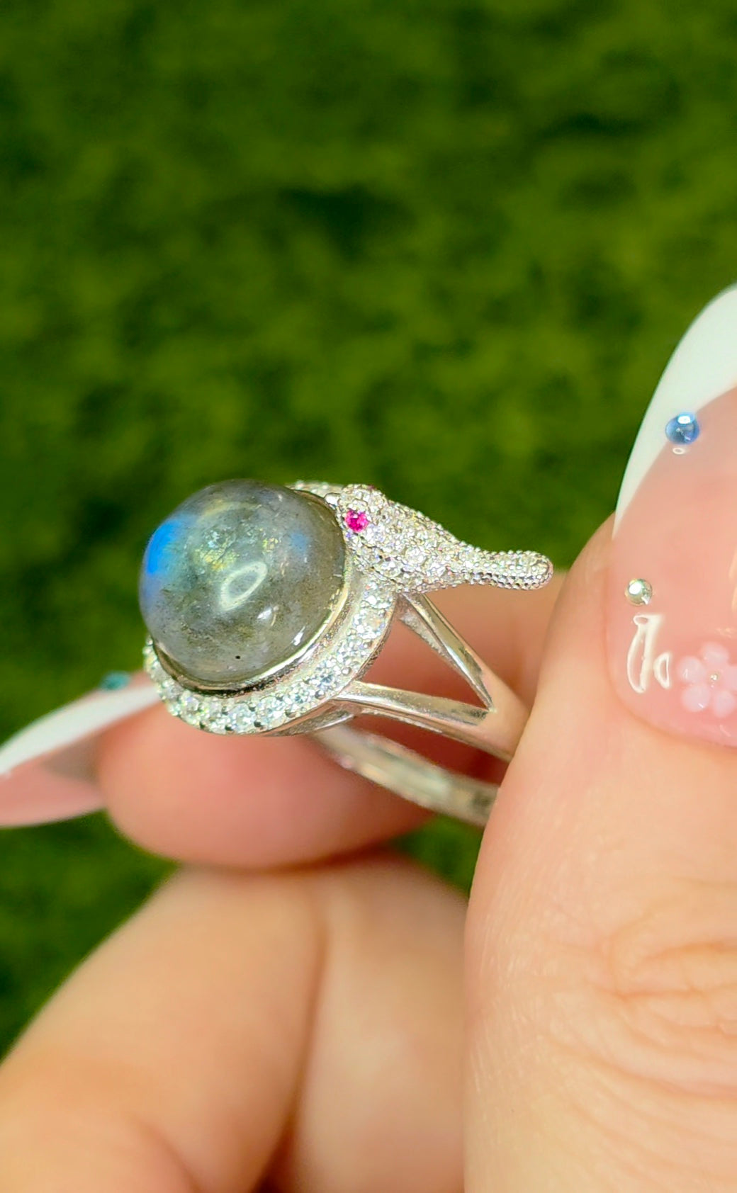 Labradorite Birdbath Ring