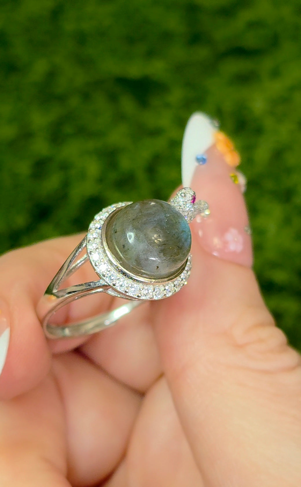 Labradorite Birdbath Ring