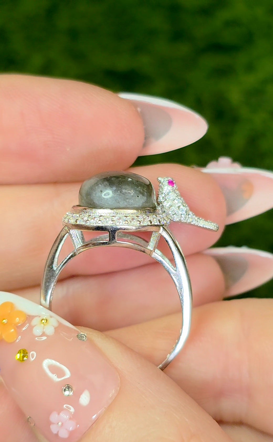 Labradorite Birdbath Ring
