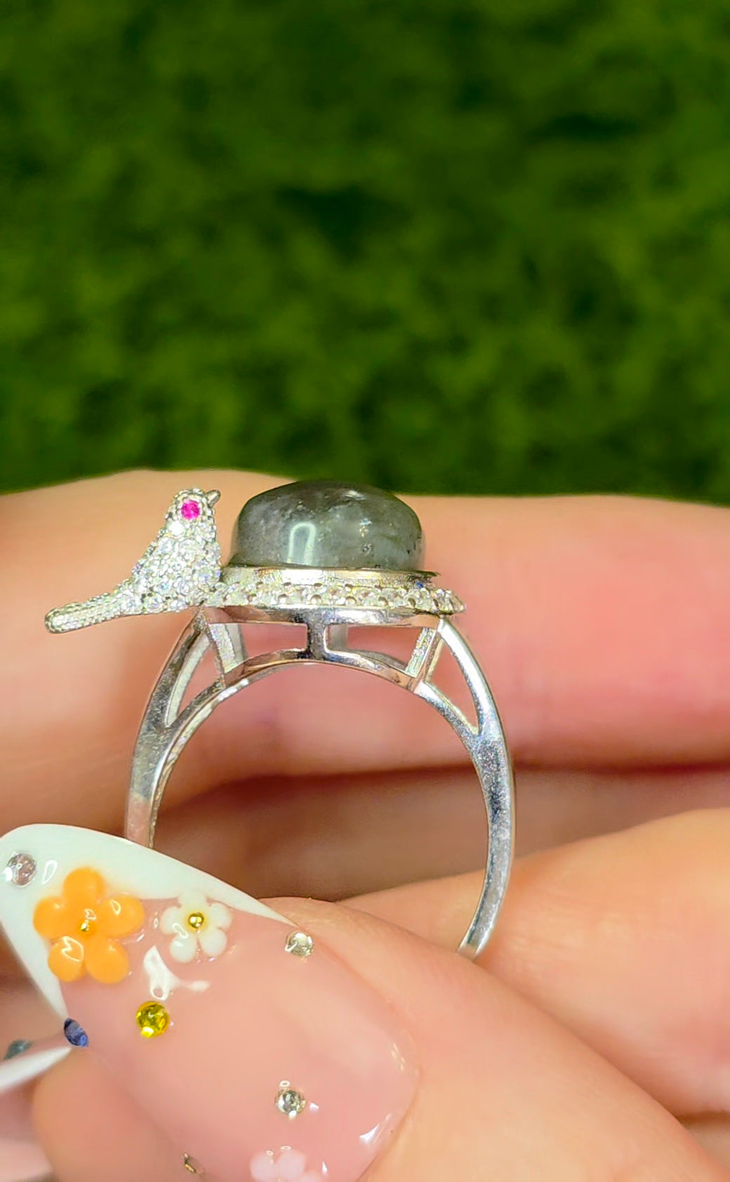 Labradorite Birdbath Ring