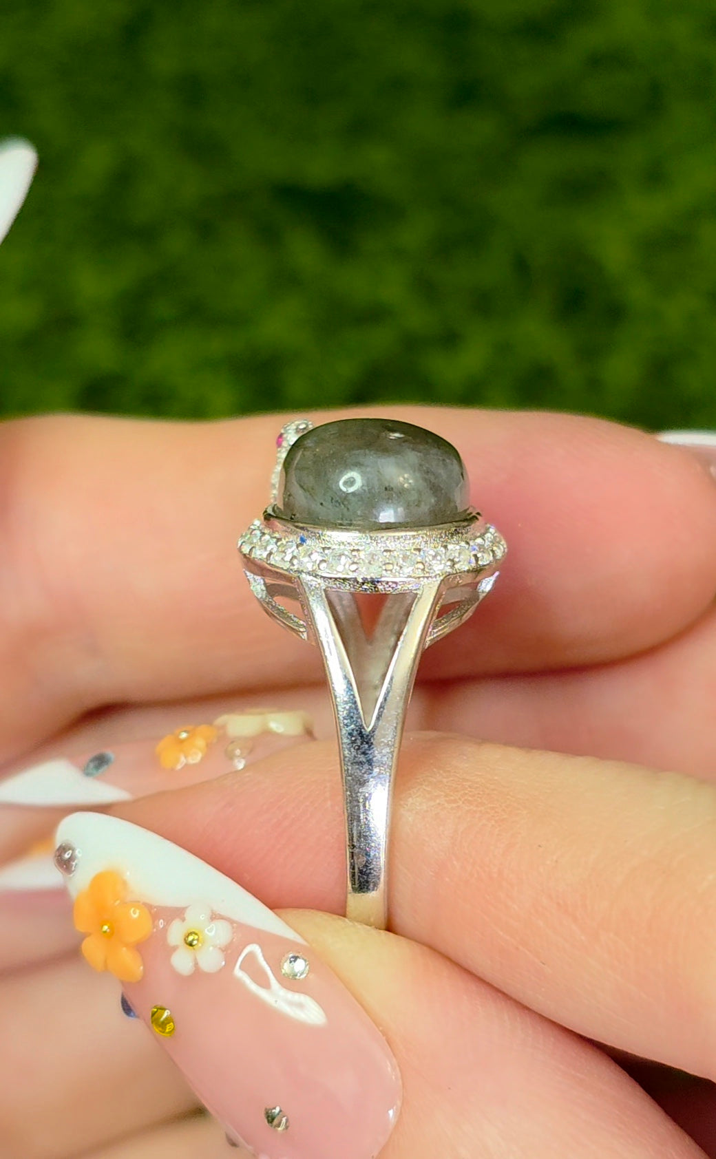 Labradorite Birdbath Ring