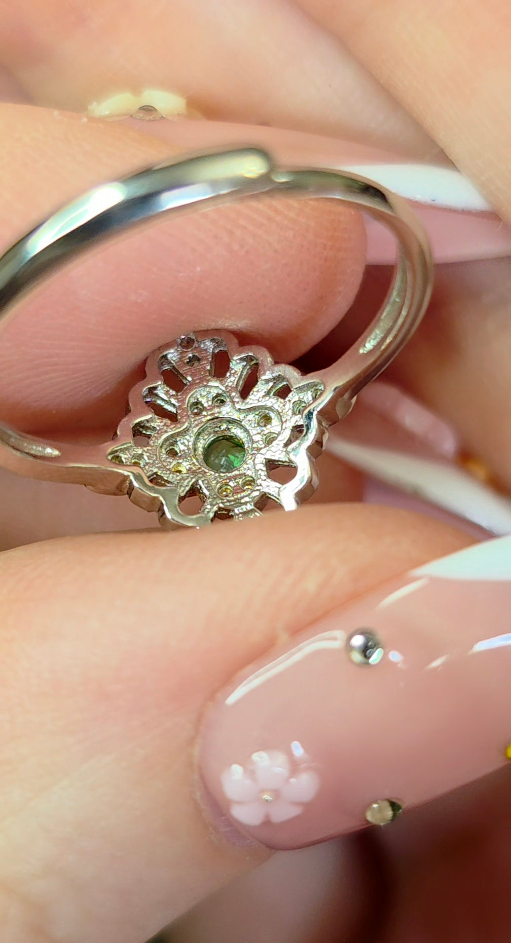 Dainty Emerald Lace Ring