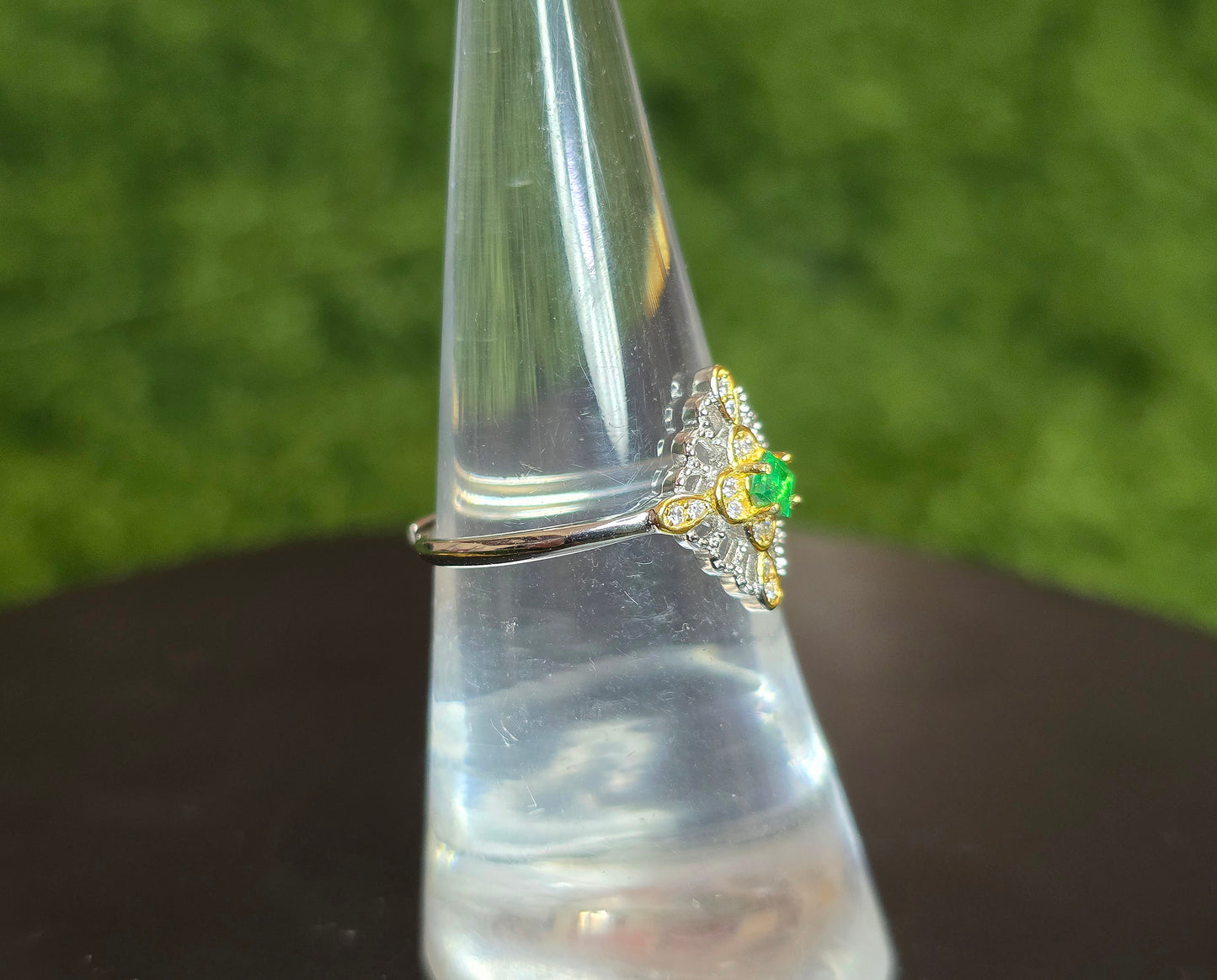Dainty Emerald Lace Ring