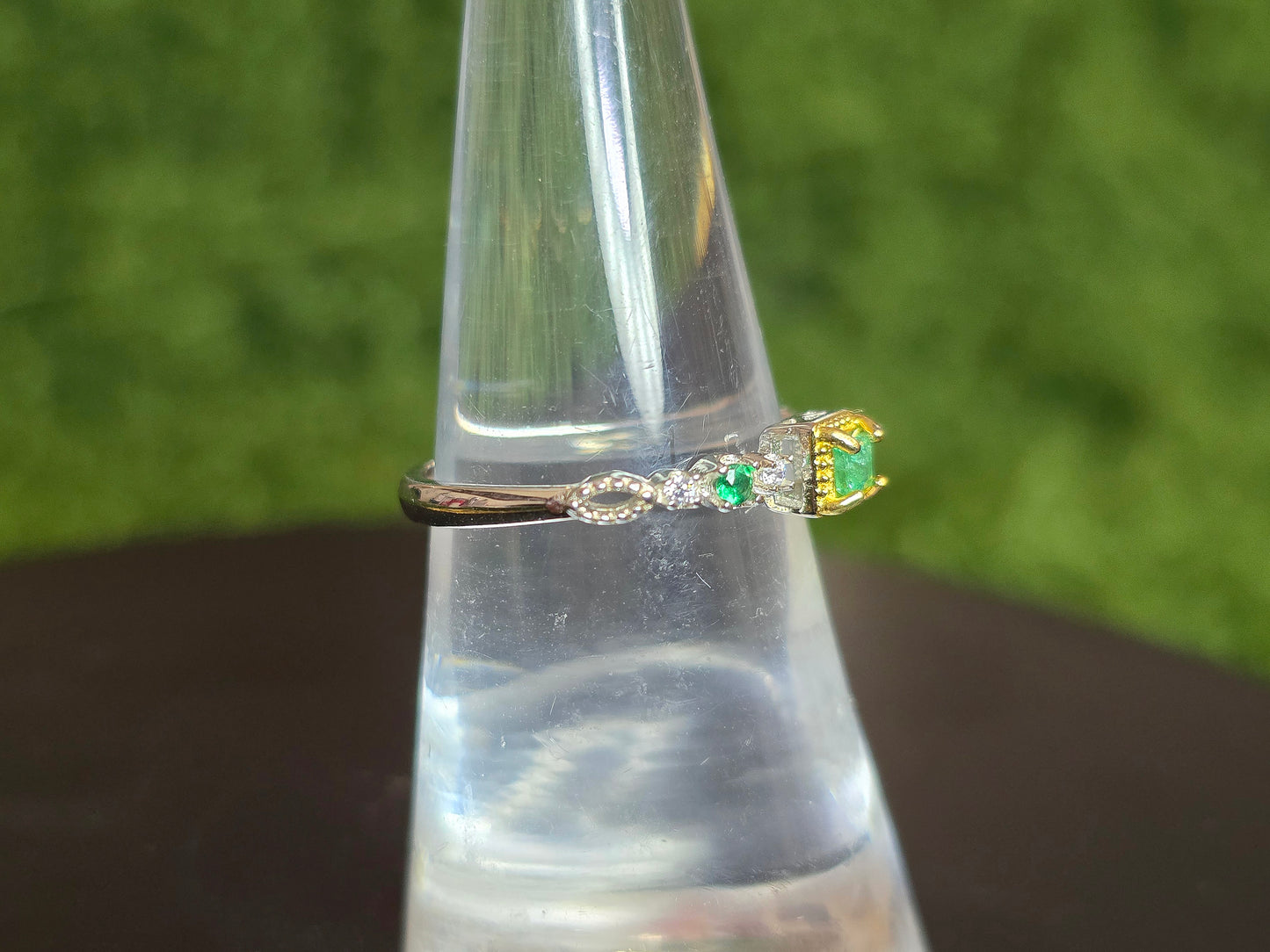 Dainty Square Emerald Ring
