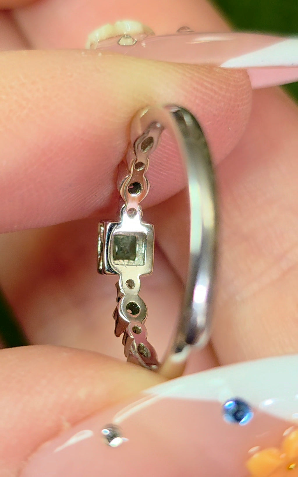 Dainty Square Emerald Ring
