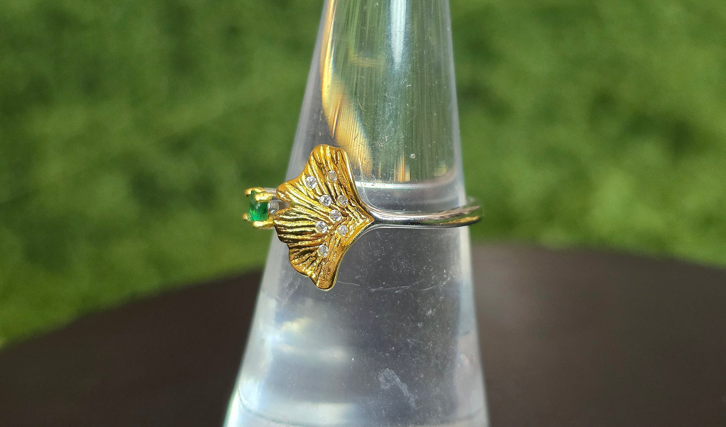 Emerald Leaf Ring