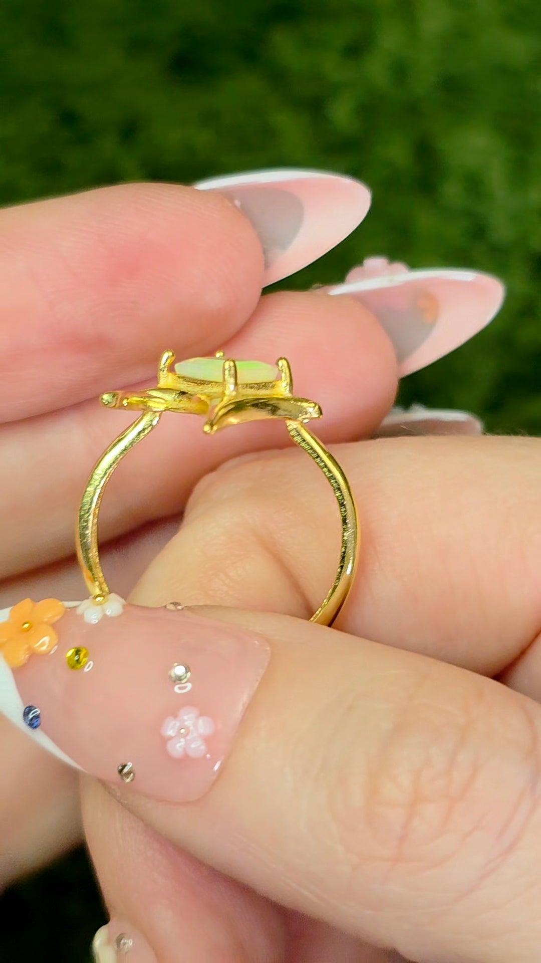 White Opal Starlight Ring