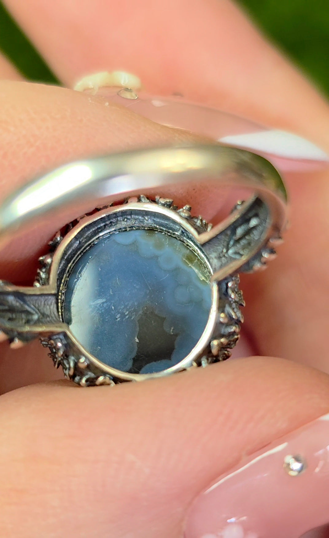 Black and White Agate Ring C