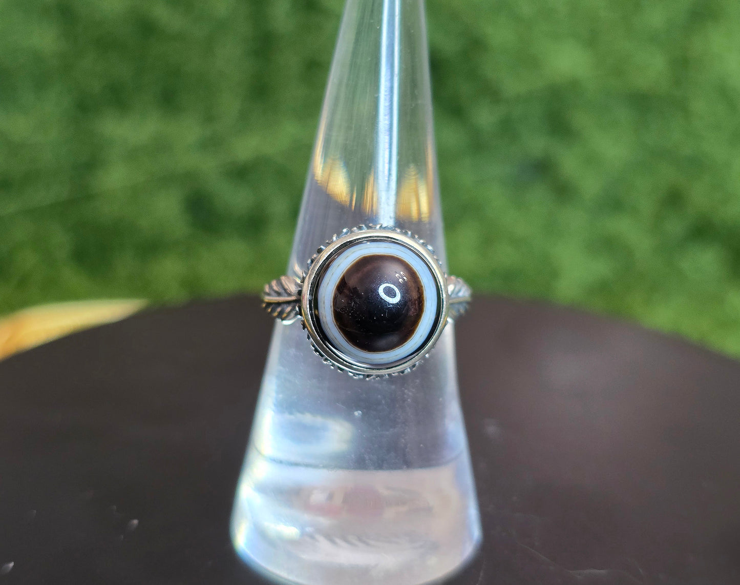 Black and White Agate Ring C